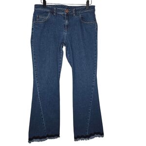 See By Chloe Womens Boho Festival Embroidered Fray Hem Flare Leg Denim Jeans 28